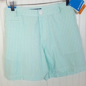COLUMBIA Gingham Shorts with Sun Protection Fabric